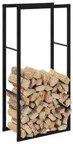 vidaXL Rastel pentru lemne de foc, negru, 55x30x116 cm oțel