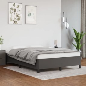 347249 vidaXL Cadru de pat, gri, 140x190 cm, piele ecologică