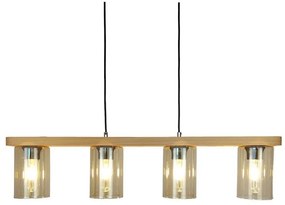 Lustra suspendata clasica fabricata manual din lemn SIENA YELLOW