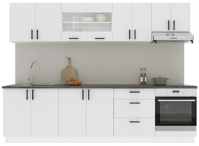 Set Bucatarie Karo V22, Alb, Blat Thermo 28 mm, L 280 cm