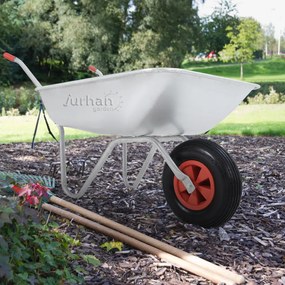 Roabă LARRY zincată, capacitate max. 80l/100kg, argintiu/negru Gardebruk