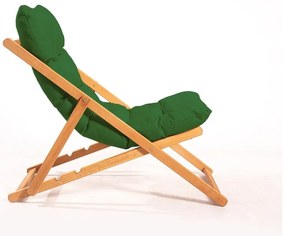 Șezlong de grădină verde/natural din lemn – Floriane Garden
