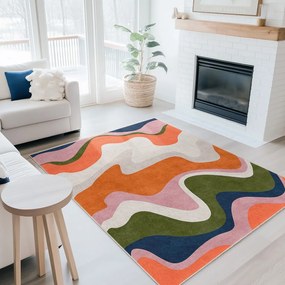 Covor tip traversă portocaliu lavabil 80x200 cm Squiggly Orange – Mila Home