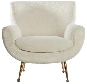Fotoliu crem cu tapițerie din țesătură bouclé Vinstra – Light &amp; Living