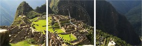 Tablou - Lame in Machu Picchu (cu ceas) (90x30 cm)