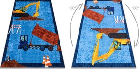 JUNIOR 51827.803 covor lavabil Camion, excavator pentru copii anti-alunecare - albastru - SECUNDAR-COTATI PRODUSUL