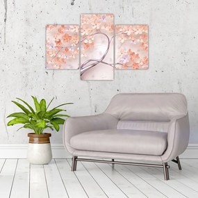 Tablou florilor de pom din coral - abstract (90x60 cm)