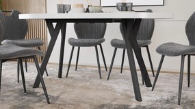 Mazzoni Masă ovală extensibilă EXPANSO Alb Mat / picioare negre