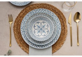 Set veselă 24 piese, porțelan, albastru