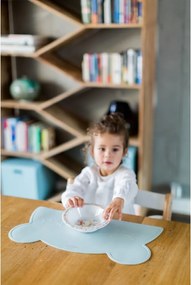 Suport din silicon pentru masă Kindsgut Bear, 48 x 25 cm, albastru deschis