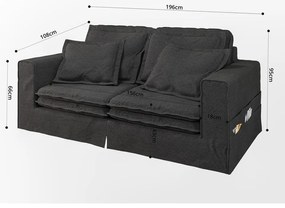 Canapea neagră 196 cm Nora – Ropez