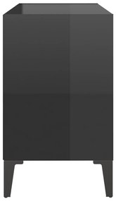 Comoda TV cu picioare metalice, negru extralucios 69,5x30x50 cm 1, negru foarte lucios, 69.5 x 30 x 50 cm
