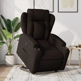 vidaXL Fotoliu electric rabatabil cu ridicare, maro închis, textil