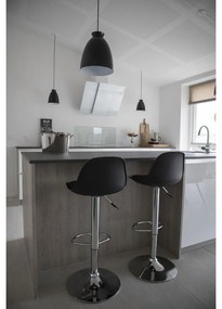 Taburet de bar Trondheim, piele PU, negru, picioare cromate