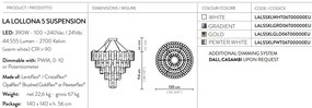 Lustra LED Art Deco de dimensiuni mari, realizata manual LA LOLLO 5XL Gold