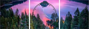 Tablou - Lacul Tahoe, Sierra Nevada, California, SUA (cu ceas) (90x30 cm)