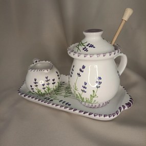 Set ceramică servit ceai/cafea model lavandă