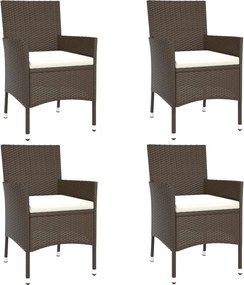 vidaXL Scaune de grădină cu perne, 4 buc., poliratan maro (doar UK/IE/FI/NO)