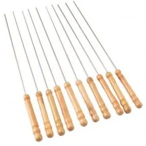 Tepuse frigarui, otel cromat, maner lemn, set 10 buc, 30 cm, Perfect Home