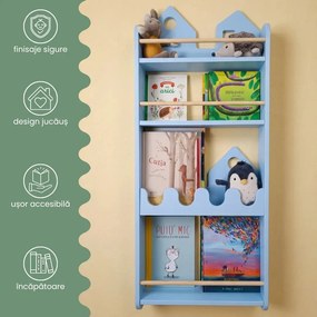 Bibliotecă de perete pentru copii NESTA Albastru