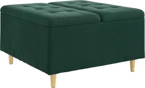 vidaXL Ottomană de depozitare Verde închis 80 x 80 x 45 cm Catifea