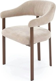 Scaun K616, bej/nuc, stofa clasica/metal, 58x56x80 cm