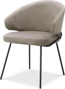 Scaun tapitat design LUX Kinley, catifea savona greige 115875 HZ