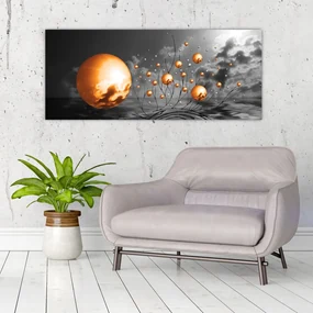 Tablou  bilelor portocalii abstarcte (120x50 cm), în 40 de alte dimensiuni noi