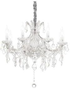 Lustră de cristal pe lanț Ideal Lux NAPOLEON 8xE14/40W/230V d. 67 cm crom