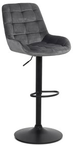 Scaun de bar reglabil din catifea ABS 145 gri