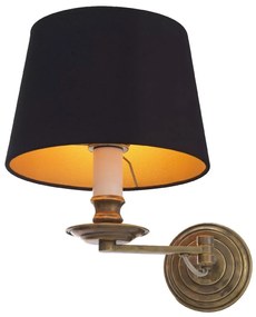 Aplica de perete cu brat articulat Eclips alama vintage/ negru