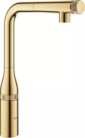 Baterie bucatarie cu dus extractibil Grohe Essence SmartControl auriu lucios Cool Sunrise