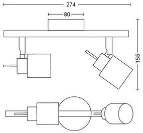 Spot MERANTI 2xGU10/35W/230V alb Philips