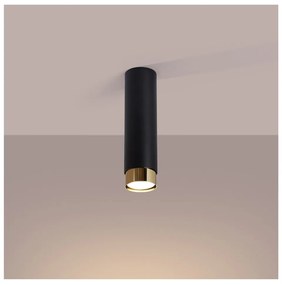 Plafonieră neagră/aurie Crown – Sollux