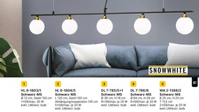 Pendul design modern SNOWWHITE negru/auriu