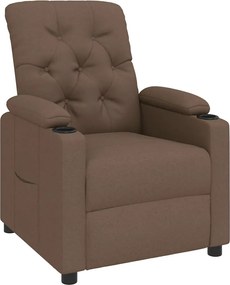 vidaXL Fotoliu rabatabil, maro, material textil