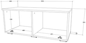 Comoda haaus Kos, O Usa, Antracit/Stejar Artisan, 95 x 40 x 39 cm