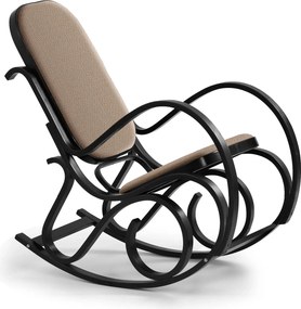 Scaun balansoar rustic MAX BIS PLUS, maro/wenge, stofa/lemn indoit, 52