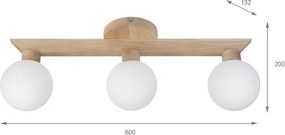 Lustră aplicată ANTONIO 3xG9/5W/230V stejar/alb