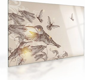 Tablou pe sticlă - Colibri (70x50 cm)