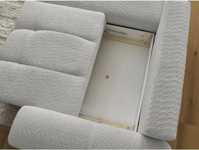 Colțar gri deschis extensibil/cu spațiu de depozitare cu tapițerie din țesătură bouclé (cu colț pe partea stângă/cu șezlong) Roxelane – Bobochic Paris