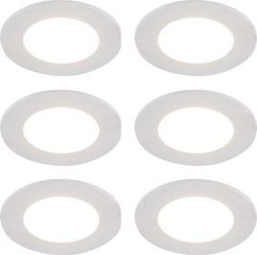 Set de 6 spoturi încastrate albe, inclusiv LED, cu 3 trepte de intensitate luminoasă, IP65 - Blanca