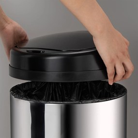 Coș de gunoi rotund cu senzor - 50 L - argintiu