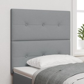 vidaXL Tăblie cu LED cu lumini cu bandă LED Gri deschis 80 cm țesătură