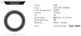 Lustra LED dimabila aplicata design elegant Luxury D-80cm