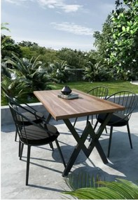 Set Masa cu 4 Scaune Bucatarie,  Nuc,120x80x75 cm, 30411SET