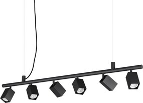Ideal Lux - Lustră LED DYNAMITE suspendată pe cablu 6xGU10/7W/230V CRI 90, neagră