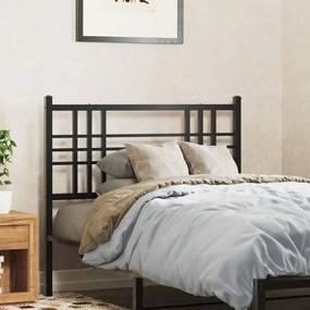 vidaXL Tăblie de pat metalică, negru, 107 cm