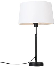 Lampă de masă neagră cu abajur alb 35 cm reglabil - Parte