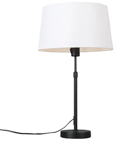 Lampă de masă neagră cu abajur alb 35 cm reglabil - Parte